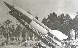 Немецкая ракета Фау-2 на стартовой позиции.